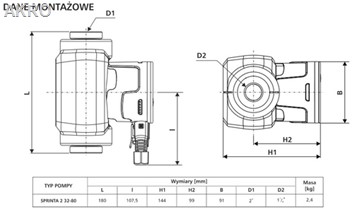 Pompa obiegowa LESZNO elektroniczna Sprinta 2 32/8